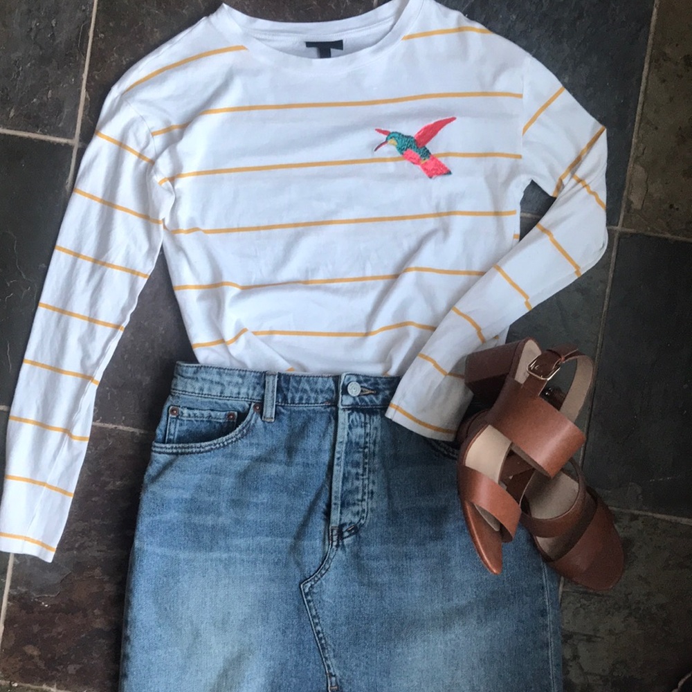 Who What Wear striped long sleeve shirt